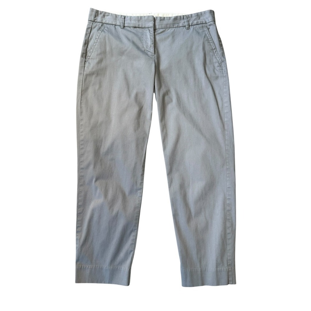 J.Crew Womens City Fit Gray Stretch Cotton Chino Pants Size 6 Straight Leg‎ Crop